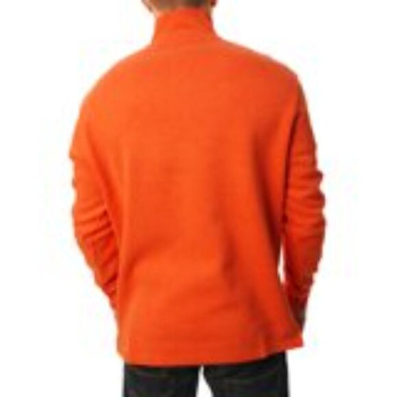 Polo Ralph Lauren Sweater Men's M Orange Quarter-Zip Pullover Collegiate Preppy - Picture 2 of 15